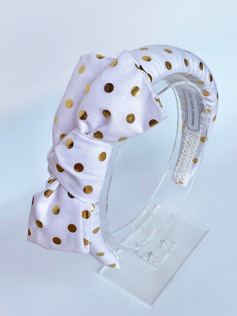 Gold Spotty Headband Blue Gold Spotty Headband Blue